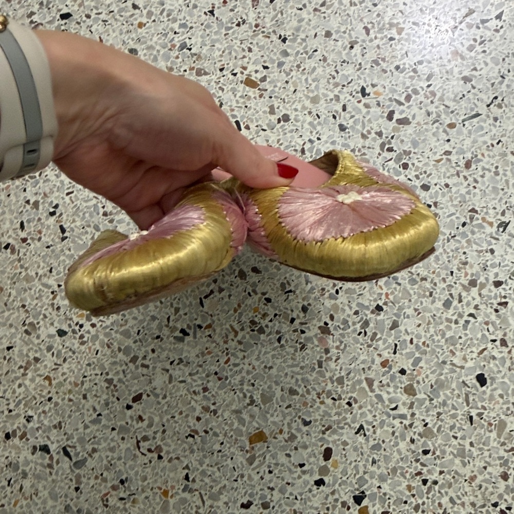 Jeffrey Campbell Mitzy Mule gold pink raffia rattan 8 39 - Picture 6 of 8